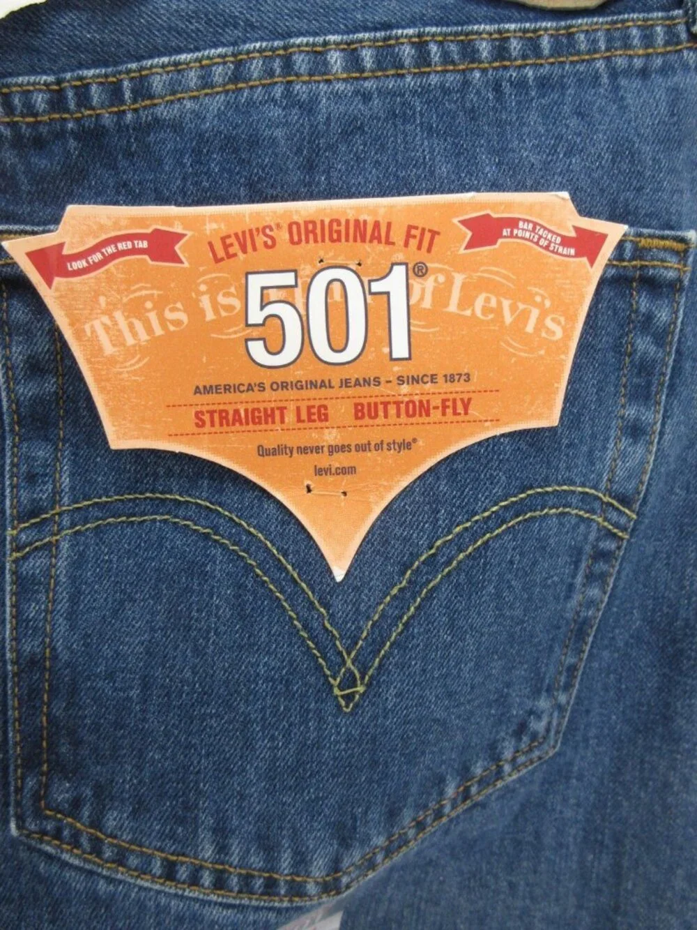 Levis 501 Jeans 44X34 Original Fit Straight Leg Button Fly Denim NEW